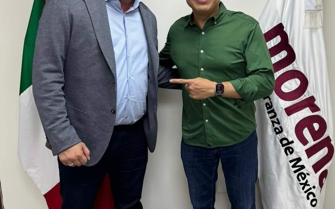 SE REÚNE ISMAEL BURGUEÑO RUIZ CON EL PRESIDENTE NACIONAL DE MORENA, MARIO DELGADO CARRILLO*