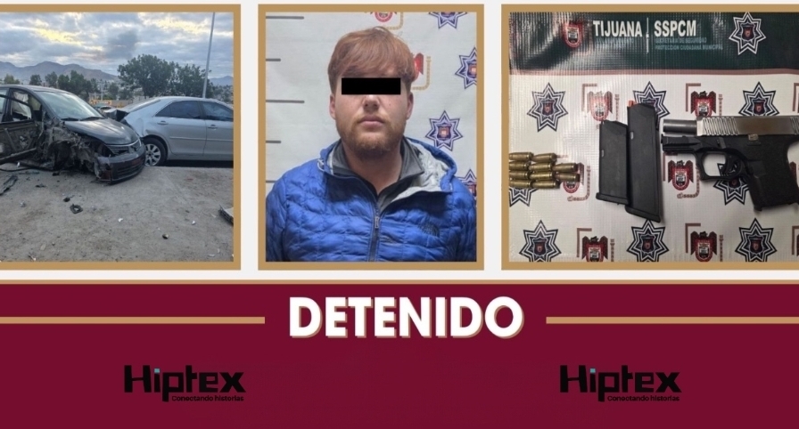 DETIENEN A HOMBRE ARMADO TRAS CHOCAR Y AMENAZAR A CONDUCTOR EN EL PÍPILA